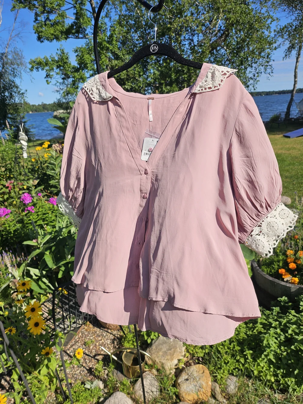 Free People My Love Blouse in Mauve NWT Size M